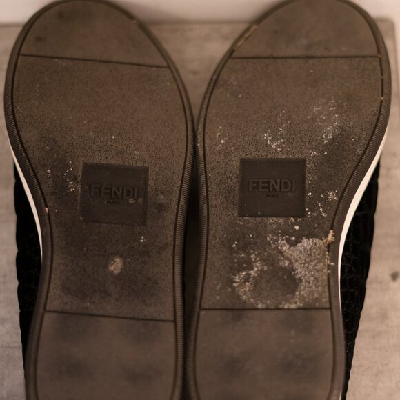 Fendi Black Velvet Slip-on Sneakers Size 42 (EU 9/US 10)